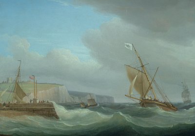 Schiffe vor Dover, ca. 1760 von Thomas Whitcombe